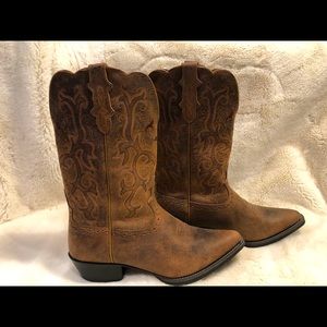 Justin Women's 12 in. McKayla Tan Stampede Collection Puma Cowhide Boot, L2561